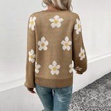 Women Knitted Sweater Autumn and Winter Long Sleeve Brocade Sweater