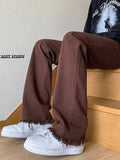 Men Jeans Vintage Jeans Men's Autumn Straight Pants Bootcut Casual Trousers