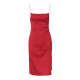 Women Dresses Summer Sexy Backless Slim Fit Split Sling Dress