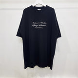Vetements T Shirts VTM Werther Cute Cement Gray Letter OS Loose Short Sleeve T-shirt