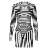 Women Dresses Spring Striped Short Style Dress