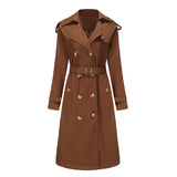 Women Trench Coat Long-Sleeved Lapel Coat