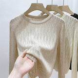Women Knitwear Autumn and Winter round Neck Sweater Slim Knit Bottoming Shirt