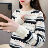 Women Knitwear Autumn and Winter Striped Sweater Casual Sweater