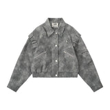 Women Jacket Pu Leather Coat Loose Zip Pocket Motorcycle Jacket