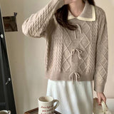Women Knitwear Autumn and Winter Diamond Lattice Knitwear Sweater