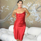 Women Dresses Summer Sexy Backless Slim Fit Split Sling Dress