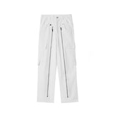 Men Sweatpants Multi-Pocket Zipper Overalls Baggy Straight Trousers Casual Trousers