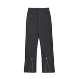 Men Sweatpants Back-Leg Zipper Split Draping Suit Pants Loose Flared Trousers Casual Pants