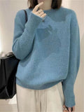 Women Knitted Pullover round Neck Pullover Sweater Loose Sweater