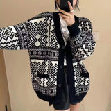 Women Knitwear Fall/Winter V-neck Sweater Coat Loose Casual Knitted Cardigan