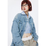Unisex Jacket Vintage Wash Denim Coat Men's and Women's Loose Denim Jacket
