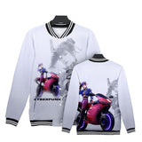 Cyberpunk 2077 Jacket Baseball Uniform Long Sleeve Fleece Button Jacket