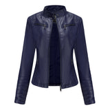 Red Leather Jacket Motorcycle Clothing Leather Coat Short Women's Jacket