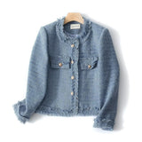Women Jacket round Neck Loose Breasted Coat