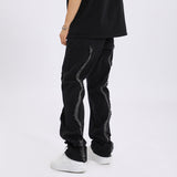 Men Jeans Autumn Washed Jeans Men and Women Graffiti Straight-Leg Trousers