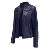 Red Leather Jacket Motorcycle Clothing Leather Coat Short Women's Jacket