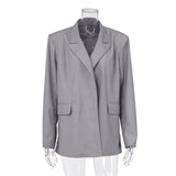 Women Trench Coat Autumn and Winter Suit Women's Simple Advanced Sense Jacket Long-Sleeved