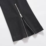 Men Sweatpants Back-Leg Zipper Split Draping Suit Pants Loose Flared Trousers Casual Pants