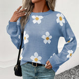 Women Knitted Sweater Autumn and Winter Long Sleeve Brocade Sweater