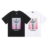 Purple Brand T Shirts Statue of Liberty Trophy Printed Men's and Women's Casual round Neck Short Sleeves T-shirt