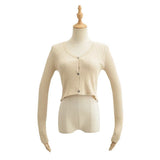 Women Sweater Knitwear Autumn Knitted Cardigan Female Short V-neck Slim Fit Coat Sweater
