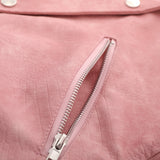 Women Jacket Pu Leather Coat Loose Zip Pocket Motorcycle Jacket
