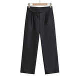Women Sweatpants Spring and Autumn Loose Straight Casual Khaki Wide-Leg Pants