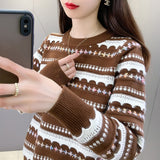 Women Knitwear Autumn and Winter Striped Sweater Casual Sweater
