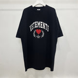 Vetements T Shirts Vtm Werther Cute Washed Loose Short Sleeve Men and Women