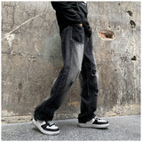 Men Jeans Ripped Jeans Men's Autumn Retro Loose Straight Trousers