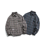 Unisex Jacket Autumn Thick Checks Shirt