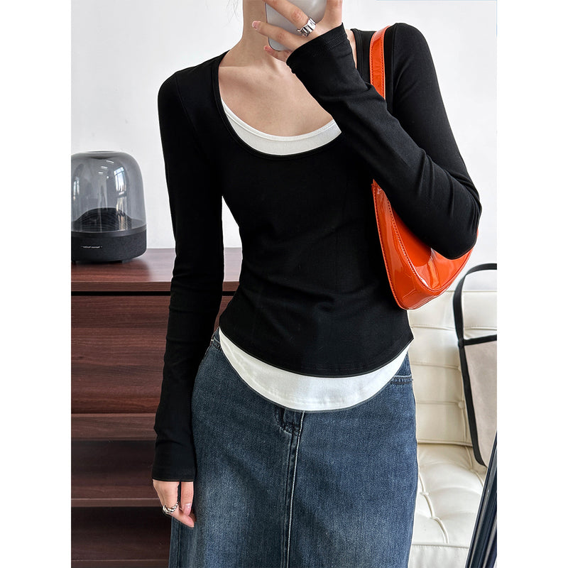 Women T Shirt Slim Fit T-shirt round Neck