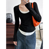 Women T Shirt Slim Fit T-shirt round Neck