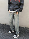 Men Jeans Vintage 1977 Embroidered Jeans Men Slim-Fitting Straight Pants