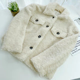 Women Jacket Faux Lamb Fur Coat Female Autumn and Winter Loose Plush Top