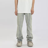 Men Jeans Vintage Straight Jeans Casual Flared Pants