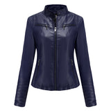 Red Leather Jacket Motorcycle Clothing Leather Coat Short Women's Jacket