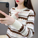 Women Knitwear Autumn and Winter Striped Sweater Casual Sweater