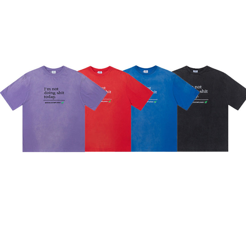 Vetements T Shirts Vtm Werther Cute Washed Loose Short Sleeve Men and Women