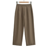 Women Sweatpants Spring and Autumn Loose Straight Casual Khaki Wide-Leg Pants