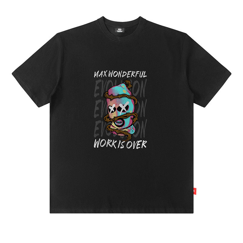 Men T Shirt Summer Printed round Neck Casual Short Sleeve T-shirt