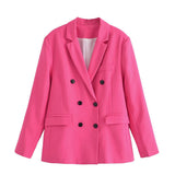 Women Suits Autumn Small Suit Loose Double-Breasted Suit Jacket