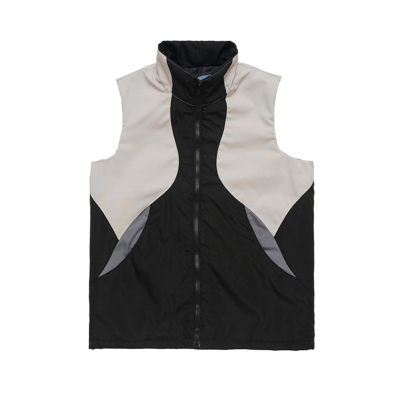 Men Vest Us Casual Cotton-Padded Jacket Vest Stand-up Collar Waistcoat Vest