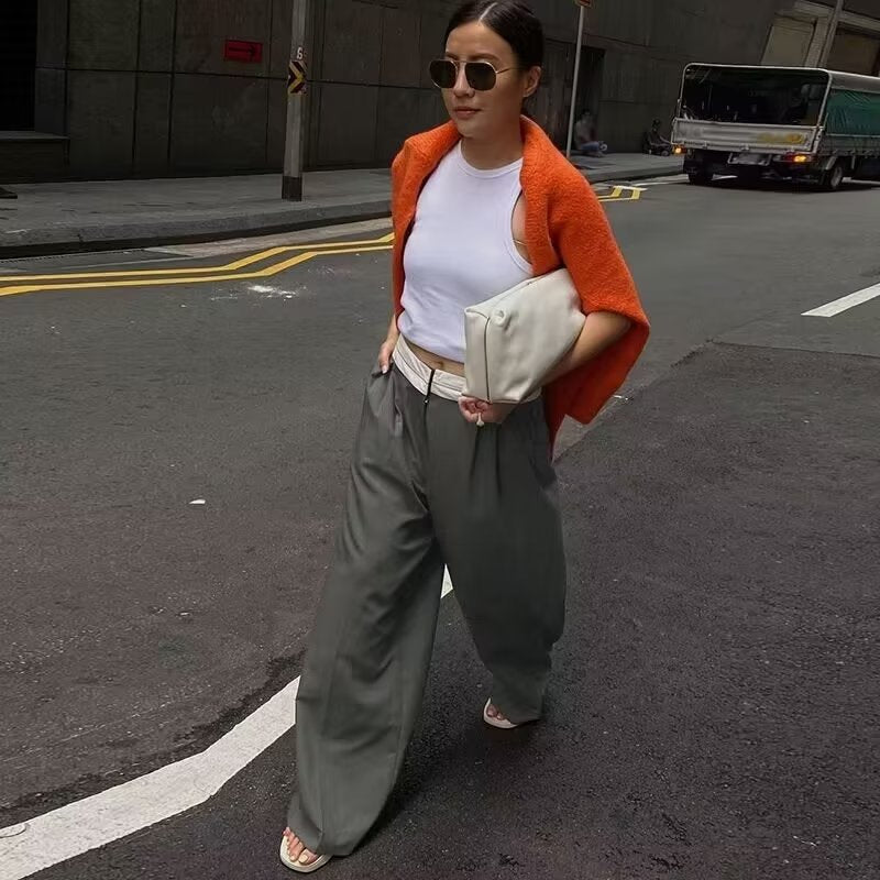 Women Sweatpants Straight Summer Casual Wide-Leg Pants