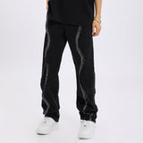 Men Jeans Autumn Washed Jeans Men and Women Graffiti Straight-Leg Trousers
