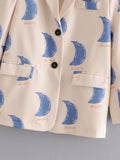 Women's Suits Graffiti Printing Loose Suit Jacket Women's Casual Suit