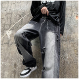 Men Jeans Ripped Jeans Men's Autumn Retro Loose Straight Trousers