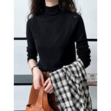 Women T Shirt Autumn and Winter Stand Collar Pullover Knitwear