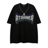 Men T Shirt Summer Letter Necklace Short Sleeve T-shirt